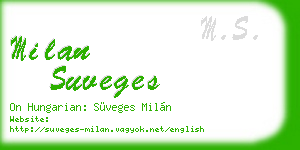 milan suveges business card